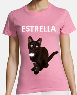 Luna y Estrella los gatitos camisetas cortas de Estrella Niñas Mujer