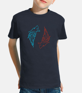 lupo norreno fenrir simmetrico bicolore