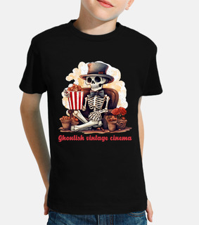 maglietta da film vintage con scheletro