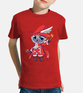 mago rosso fantasia gatto - camicia per bambini