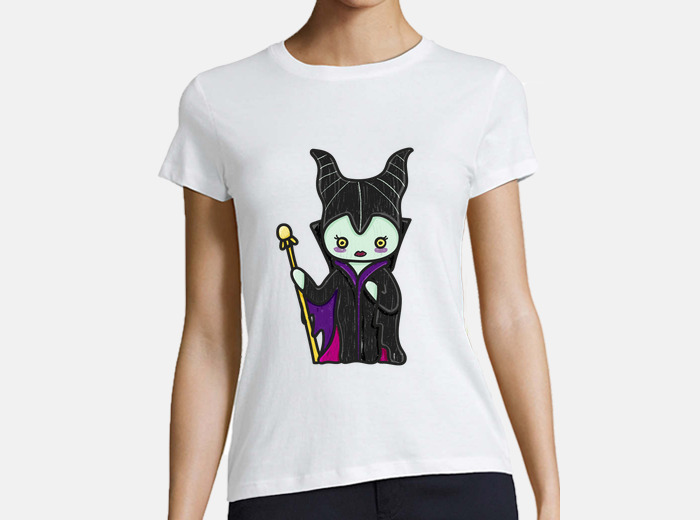 Camiseta Mujer Fit MALEFICA blanca