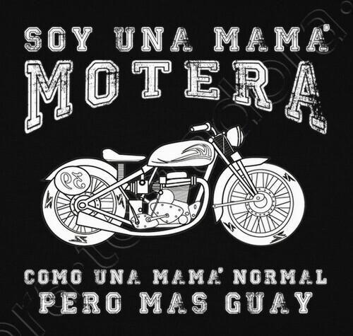 Negra, 2XL - Normal Camiseta Dia de la Madre Mam/á Motera Custom
