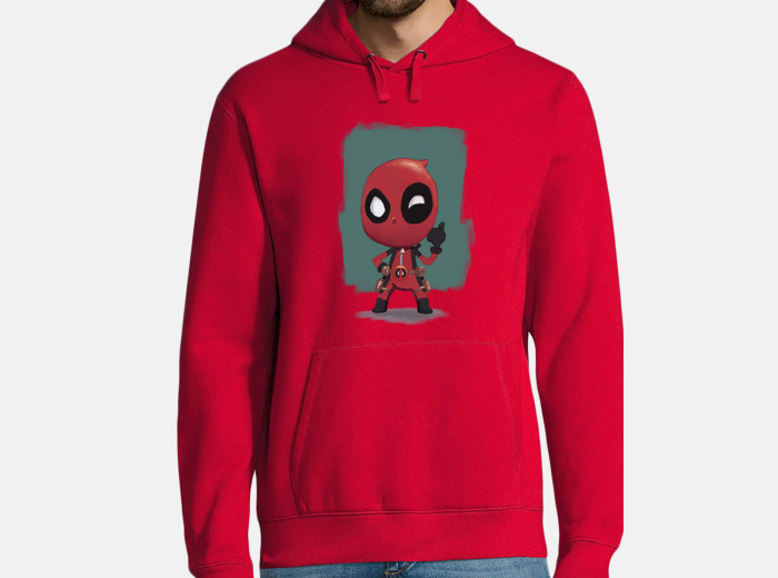 Man red kid deadpool hoodie tostadora