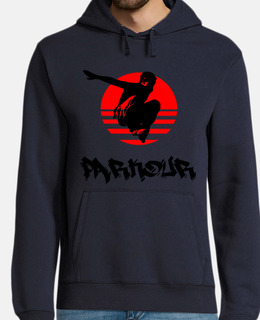 man, hoodie, navy blue, parkour