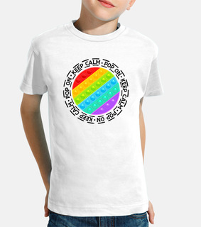 mantieni la calma pop su pop it popit arcobaleno colorato