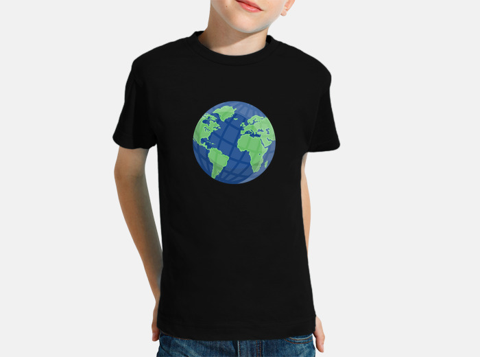 T shirt bambino mappamondo globo terra blu tostadora