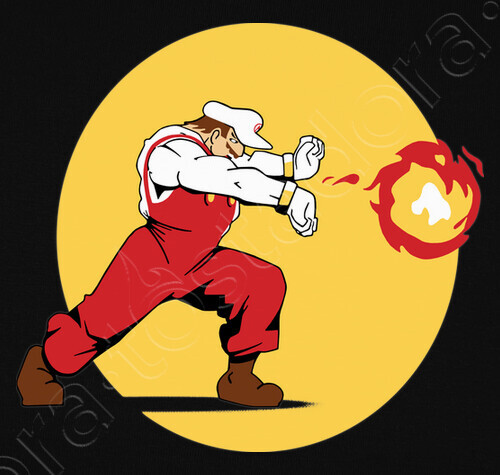 Tee shirt Mario Bros Hadouken Boule de Feu 824653 Tee shirt Mario Bros Hadouken Boule de Feu 824653