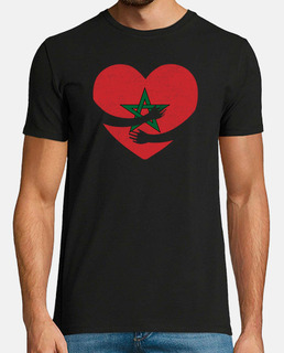 maroc drapeau fierté coeur fier marocain étreinte drapeau vintage fierté coeur fier marocain