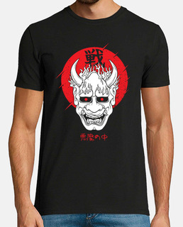 Máscara japonesa demonio arte Oni diablo harajuku estética camiseta