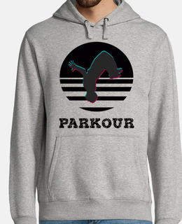 men, hoodie, heather gray, parkour