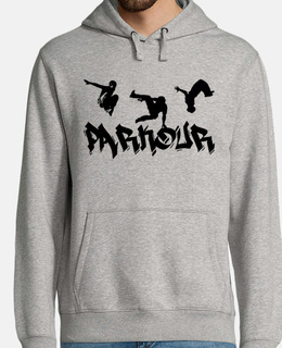 men, hoodie, heather gray, parkour