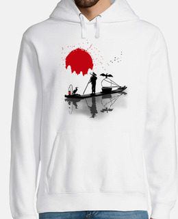 Men, hoodie, white