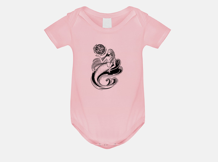 Mermaid with a wind rose compass onesie bod. tostadora