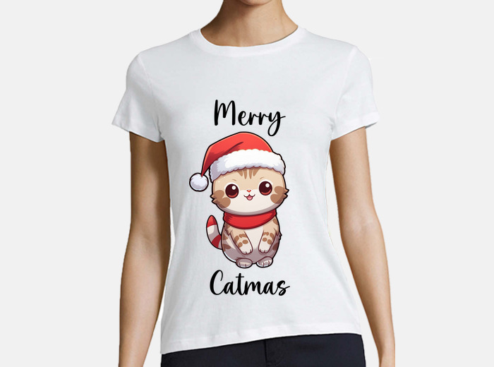 Merry catmas cat christmas t shirt tostadora