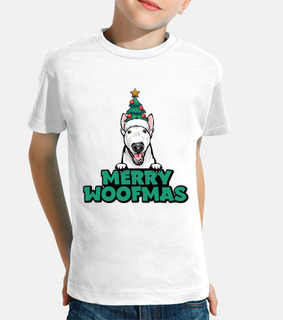 merry woofmas funny bull terrier dog