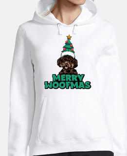 Merry Woofmas Funny Toy Poodle Dog