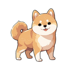 Pyjama à manches courtes imprimé dessin animé Shiba Inu pour bébé