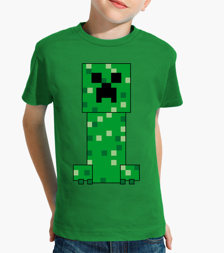 100/% Coton,/… Minecraft Creeper T-Shirt Noir//Vert 12 Ans