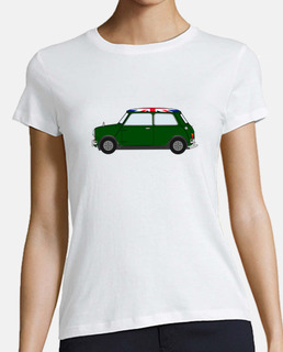 Mini verde. Mujer, manga corta, blanca, calidad premium