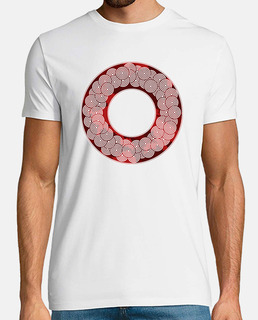 Minimalistic circles and red camo shirt