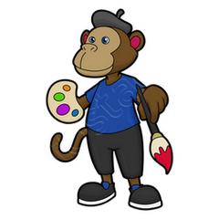 Sudadera mono como pintor con pincel