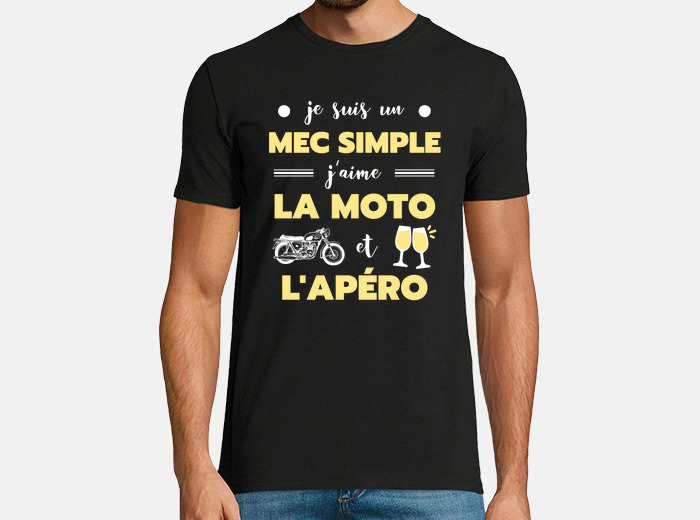 Tee-shirt moto apero mec simple humour motard