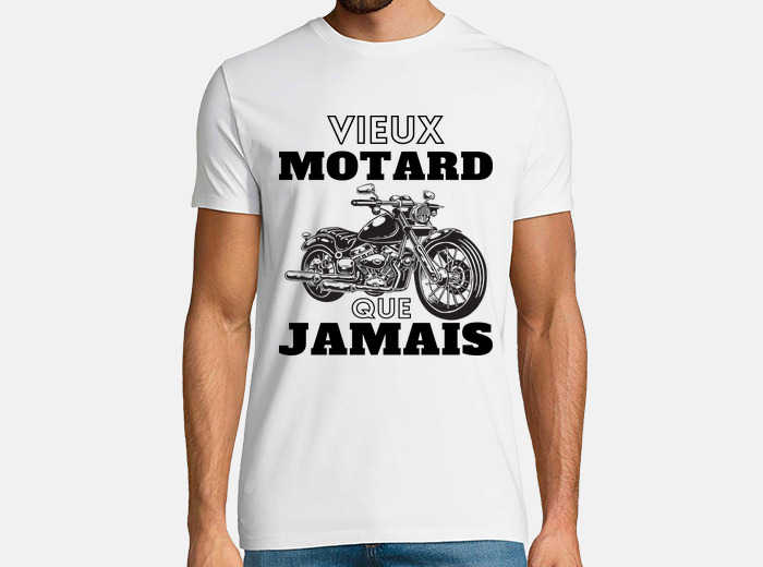 T-shirt homme col V Vieux motard que jamais