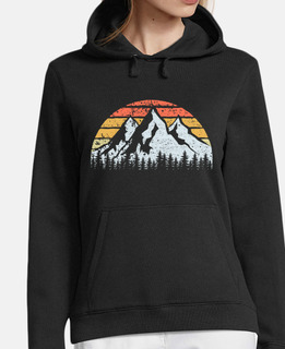 mountains trees and vintage sunset