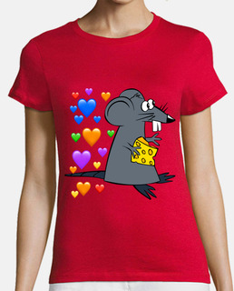 mouse with colored hearts