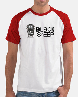 mouton noir, mouton noir, cadeau homme, homme, style baseball, blanc et rouge