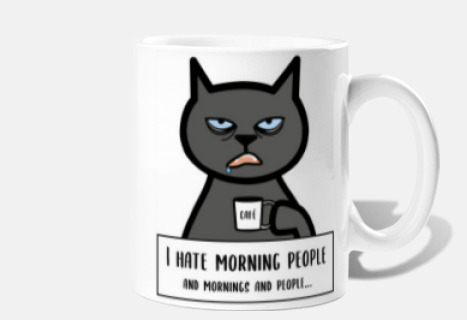 mug chat qui déteste se lever tôt