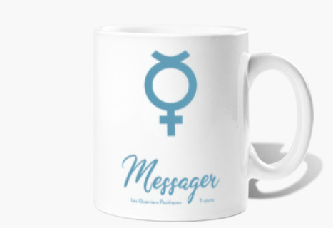 Mug Mercure, Messager - Blanc