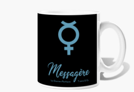 Mug Mercure, Messagère - Noir