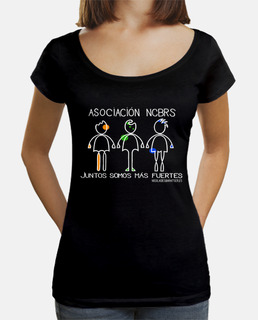 Mujer, camiseta corte ancho letras blancas