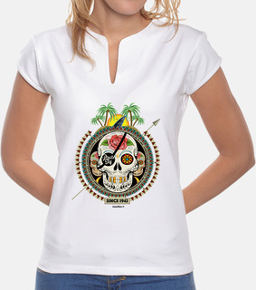 Mujer, cuello mao, rosa