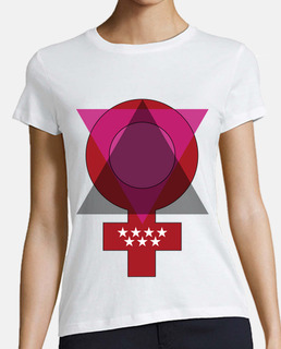 Mujer, estilo béisbol, blanca y roja