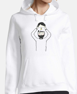 Mujer, jersey con capucha, blanco