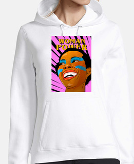 Mujer, jersey con capucha, blanco