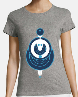 Mujer, manga corta, azul cielo, calidad premium