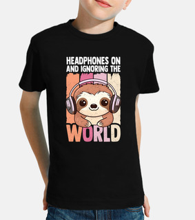 Music Kawaii Sloth with Headphones