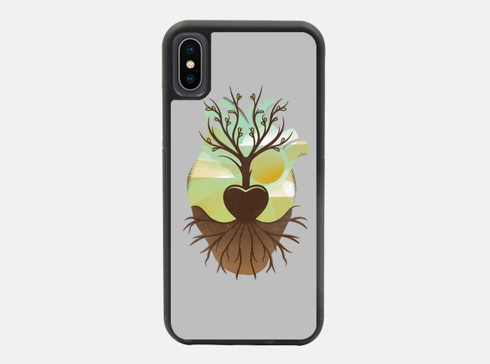 Funda iPhone X / XS natural heart vintage... | laTostadora