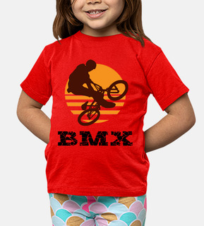 Niño, manga corta, rojo, bmx