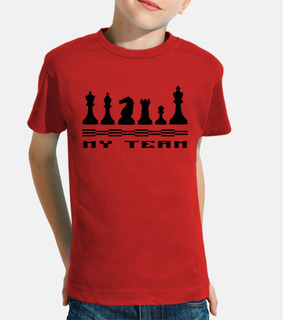 Niño, manga corta, rojo, chess
