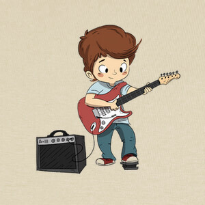 T-shirt bambino a can fare la chitarra