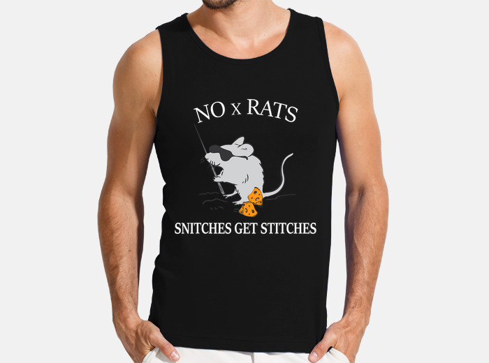 No Rats Snitches Get Stitches Funny Rat T-Shirt