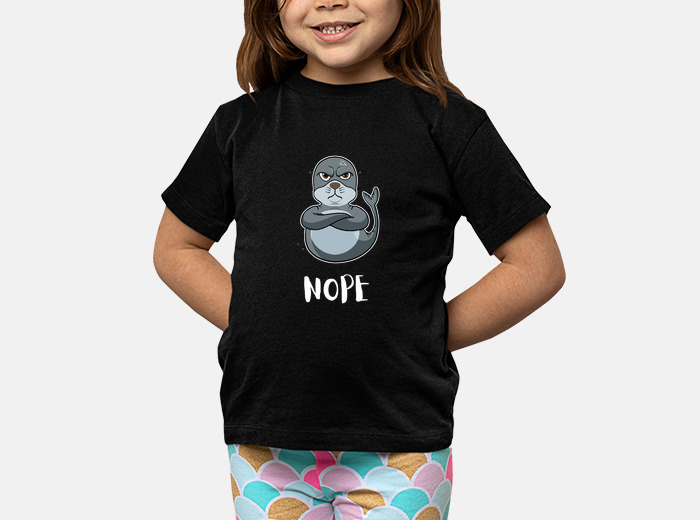 Nope funny lazy seal kids t-shirt | tostadora Nope funny lazy seal kids t-shirt | tostadora
