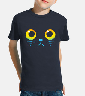 occhi curiosi - gatto nero - maglietta per bambini
