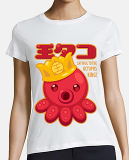 octopus king t-shirt da donna bicolore