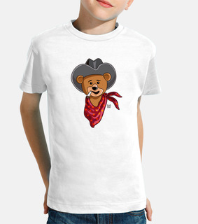 orso orso cowboy t-shirt bambino