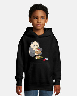 panda buvant du vin rouge